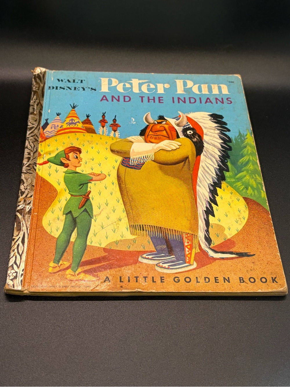 Walt Disney Peter Pan and the Indians Little Golden Book 1952 First Printing A